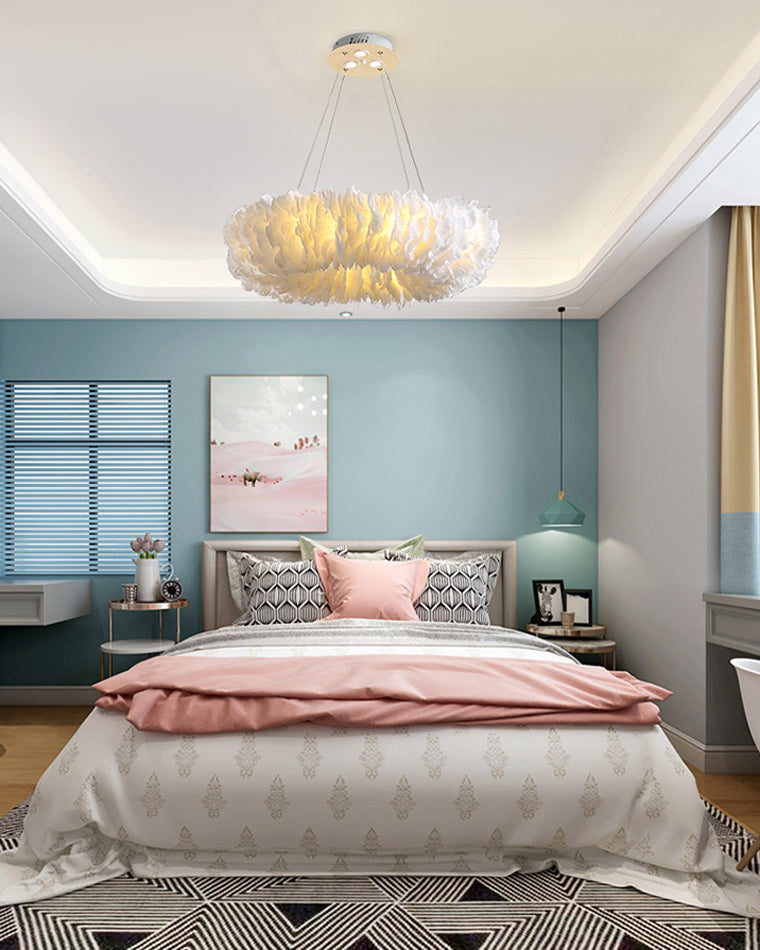 WOMO Feather Round Pendant Light-WM2060