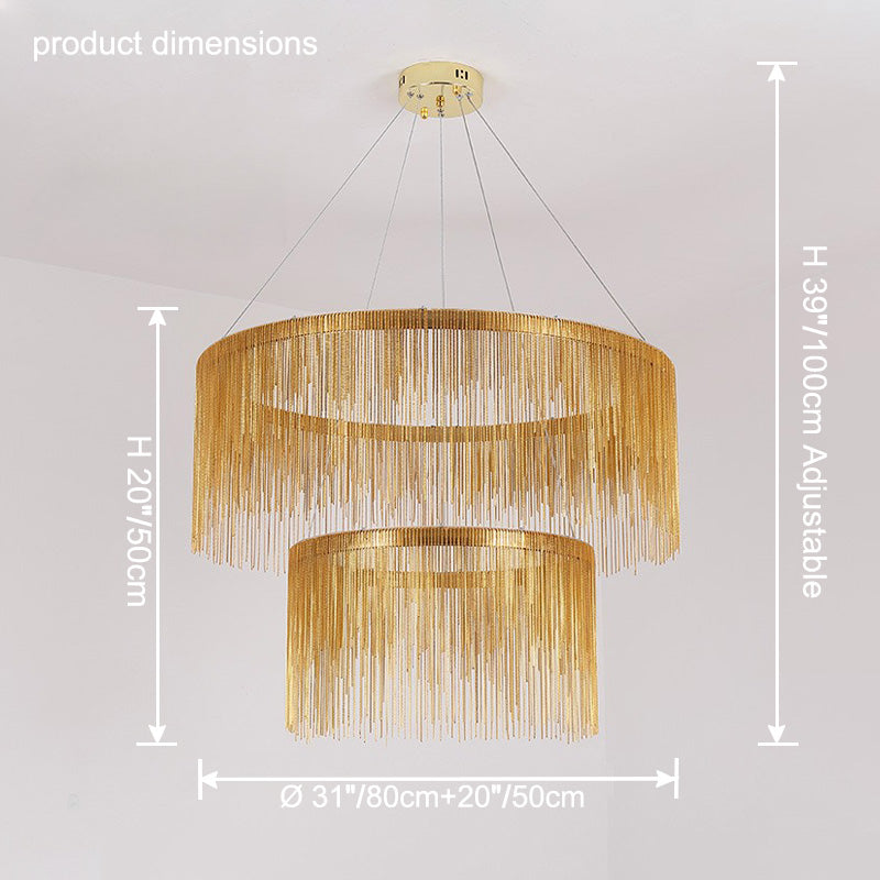 WOMO Tiered Fringe Chandelier-WM2062c