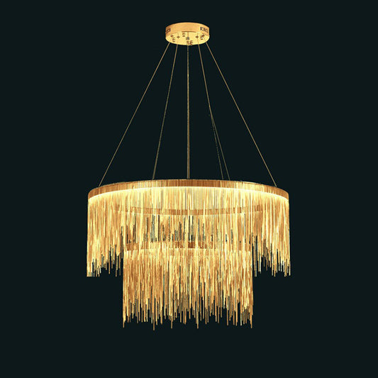 WOMO Tiered Fringe Chandelier-WM2062c