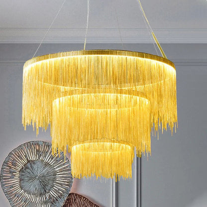 WOMO Tiered Fringe Chandelier-WM2062c