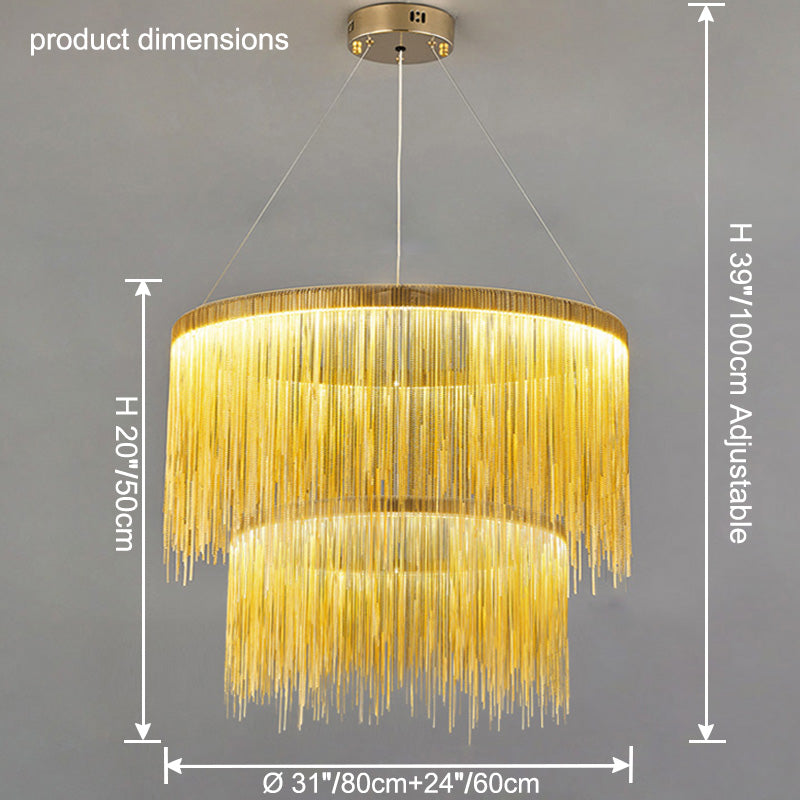 WOMO Tiered Fringe Chandelier-WM2062c