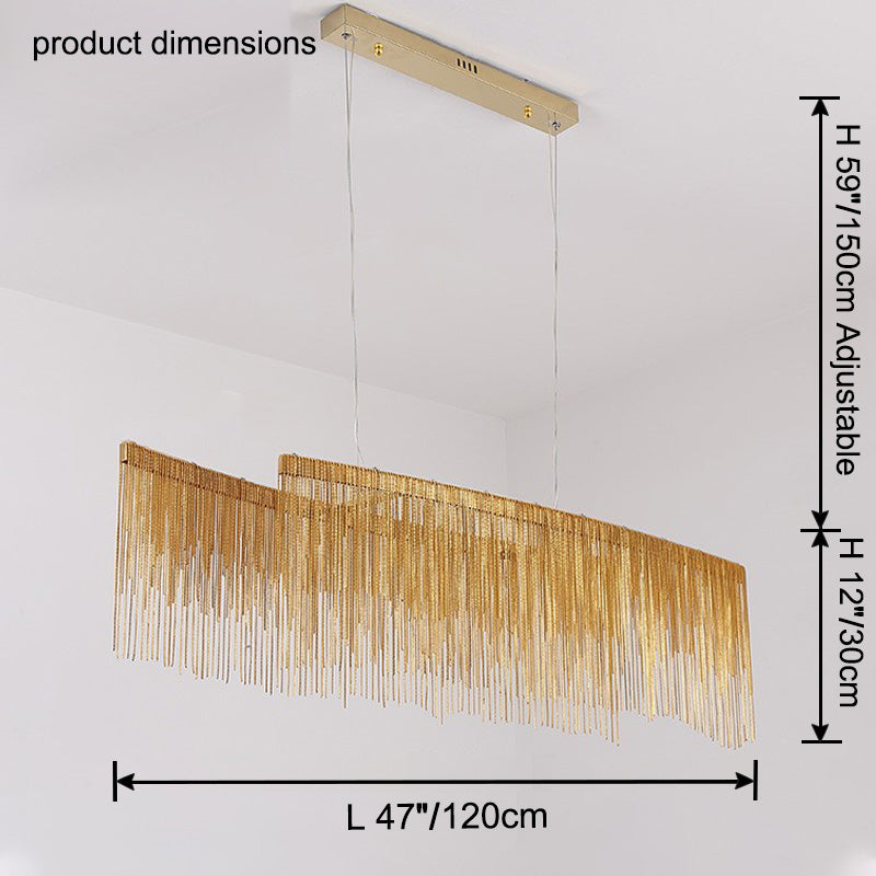 WOMO Fringe Linear Chandelier-WM2062b