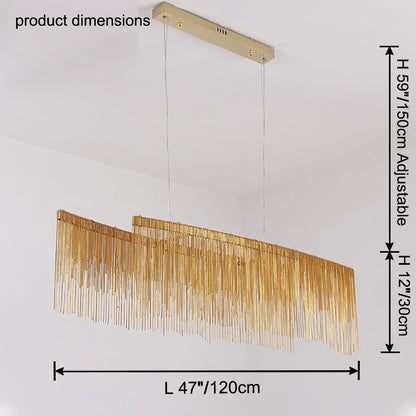 WOMO Fringe Linear Chandelier-WM2062b