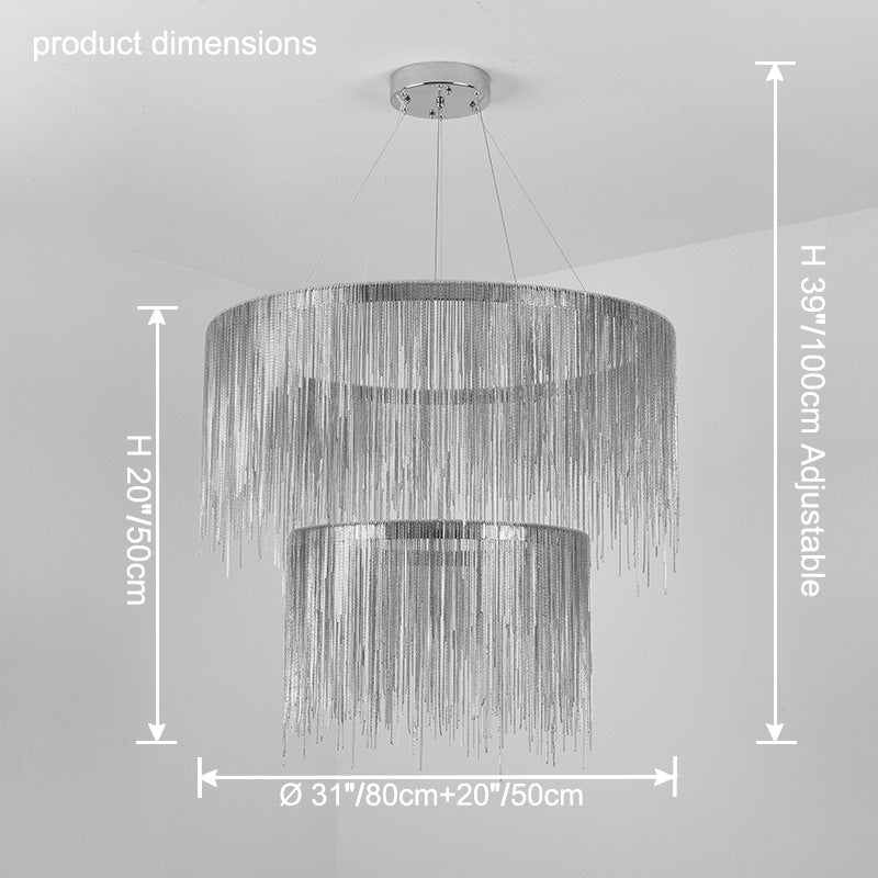 WOMO Tiered Fringe Chandelier-WM2062c