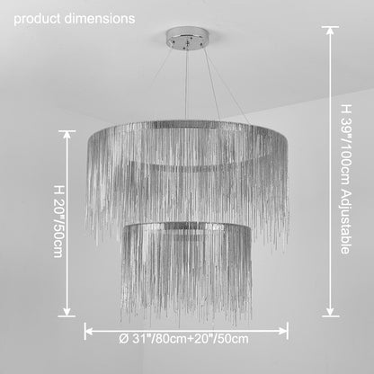 WOMO Tiered Fringe Chandelier-WM2062c