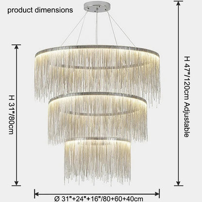 WOMO Tiered Fringe Chandelier-WM2062c