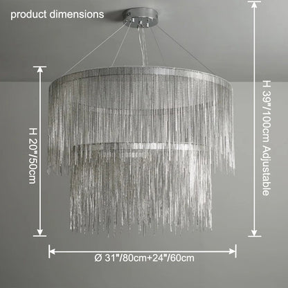 WOMO Tiered Fringe Chandelier-WM2062c