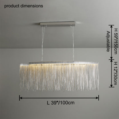 WOMO Fringe Linear Chandelier-WM2062b