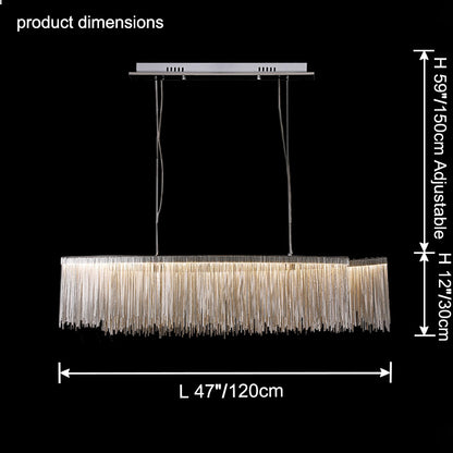 WOMO Fringe Linear Chandelier-WM2062b