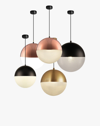 WOMO Prismatic/Milk Glass Globe Pendant Light-WM2065