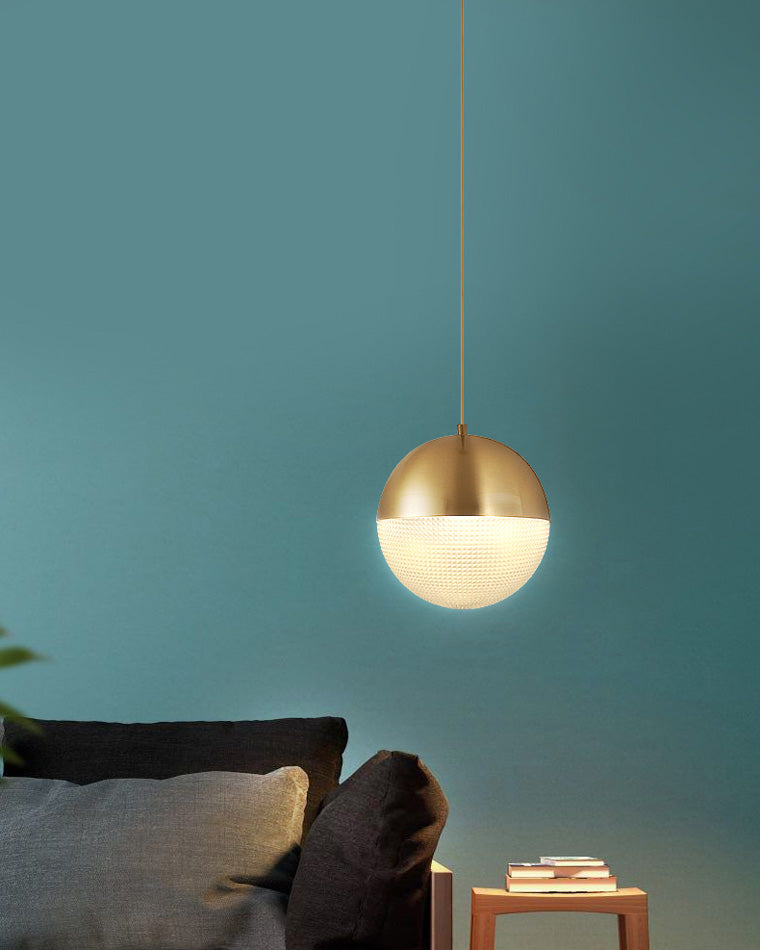 WOMO Prismatic/Milk Glass Globe Pendant Light-WM2065