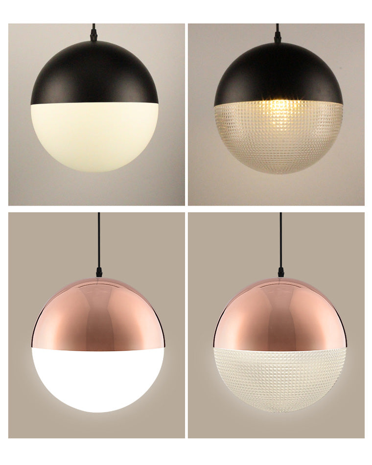 WOMO Prismatic/Milk Glass Globe Pendant Light-WM2065