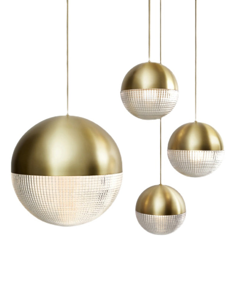 WOMO Prismatic/Milk Glass Globe Pendant Light-WM2065