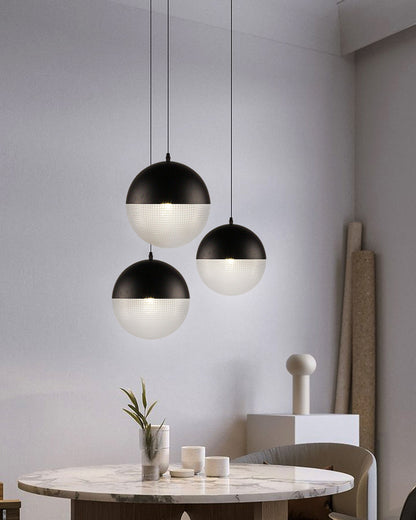 WOMO Prismatic/Milk Glass Globe Pendant Light-WM2065