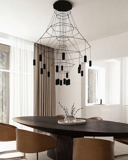 WOMO Wire Tiered Sculptural Chandelier-WM2066