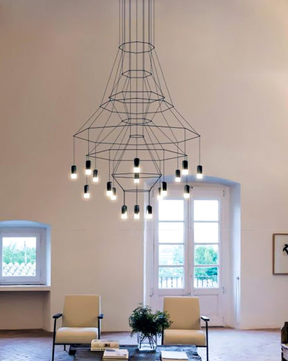 WOMO Wire Tiered Sculptural Chandelier-WM2066