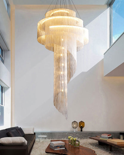 WOMO Spiral Tassel Foyer Chandelier-WM2067