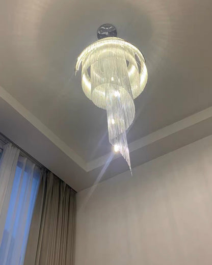 WOMO Spiral Tassel Foyer Chandelier-WM2067