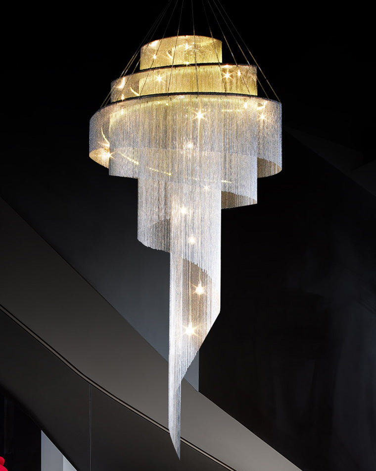 WOMO Spiral Tassel Foyer Chandelier-WM2067