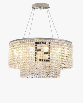 WOMO 2-Tier Round/Rectangular Crystal Chandelier-WM2071