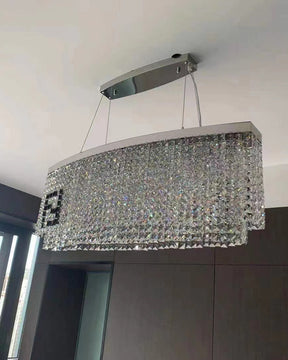 WOMO 2-Tier Round/Rectangular Crystal Chandelier-WM2071