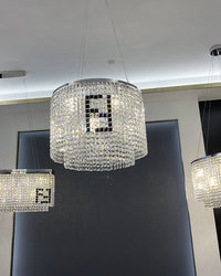 WOMO 2 Tier Round Crystal Chandelier-WM2071a