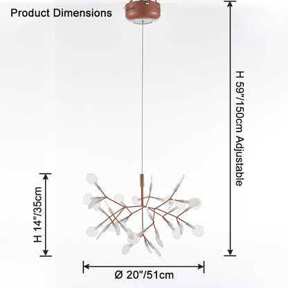 WOMO Heracleum/Firefly Branch Chandelier-WM2072