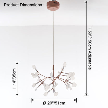 WOMO Heracleum/Firefly Branch Chandelier-WM2072