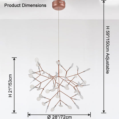 WOMO Heracleum/Firefly Branch Chandelier-WM2072