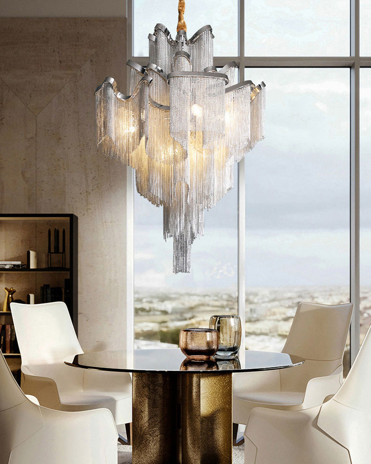 WOMO Fringe Tiered Chandelier-WM2079