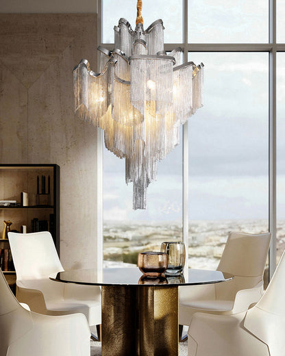 WOMO Fringe Tiered Chandelier-WM2079