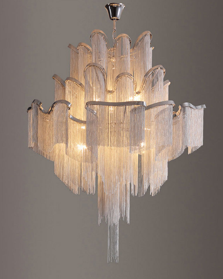 WOMO Fringe Tiered Chandelier-WM2079