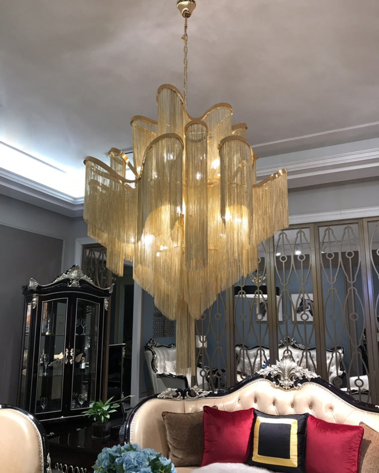 WOMO Fringe Tiered Chandelier-WM2079