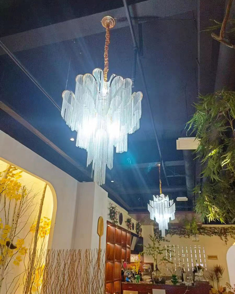 WOMO Fringe Tiered Chandelier-WM2079