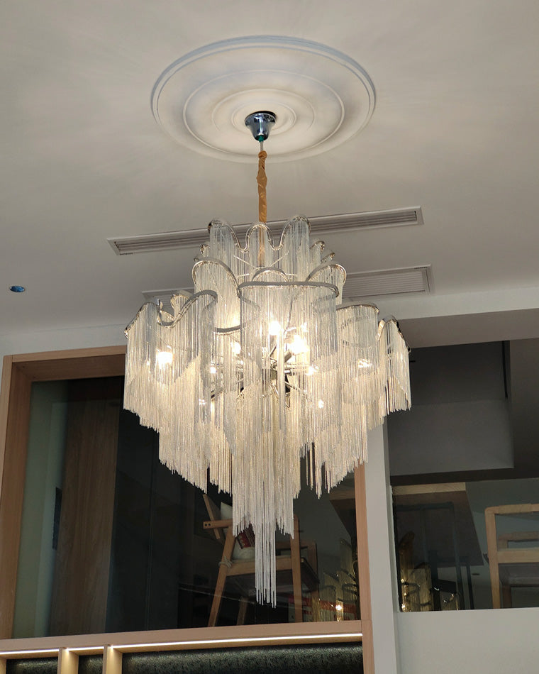 WOMO Fringe Tiered Chandelier-WM2079