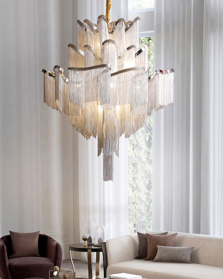 WOMO Fringe Tiered Chandelier-WM2079