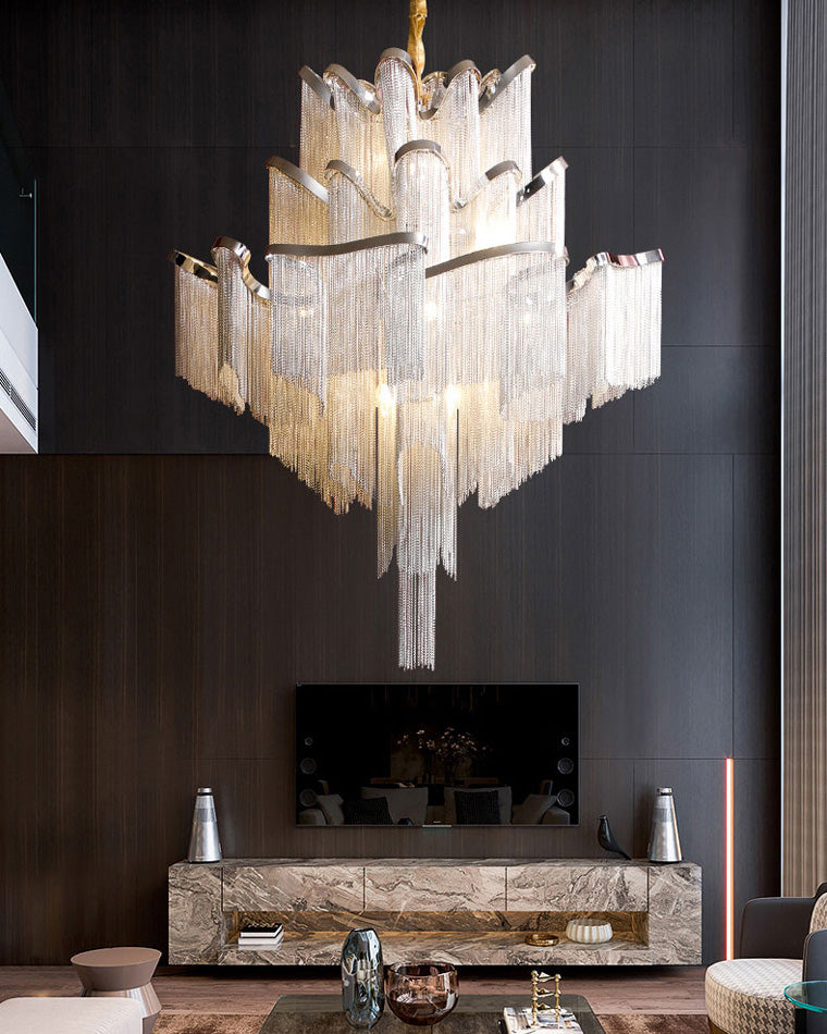 WOMO Fringe Tiered Chandelier-WM2079