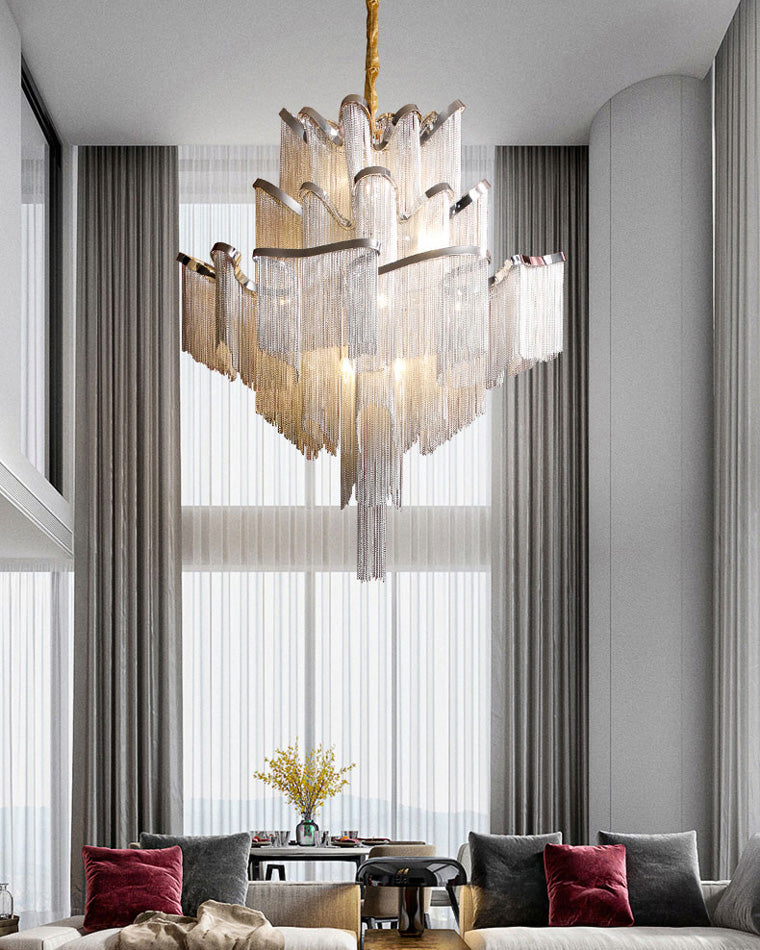 WOMO Fringe Tiered Chandelier-WM2079