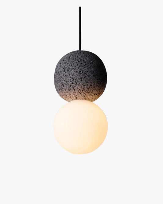 WOMO White & Black Glass Globe Pendant Light-WM2086