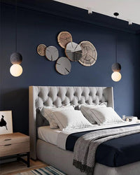WOMO White & Black Glass Globe Pendant Light-WM2086