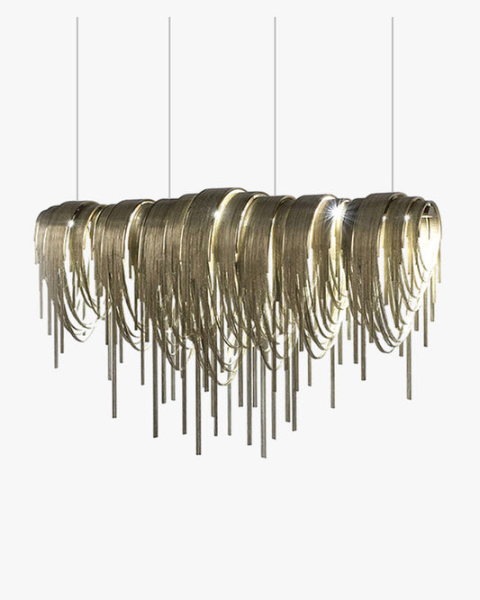 WOMO Fringe Linear Dining Room Chandelier-WM2089