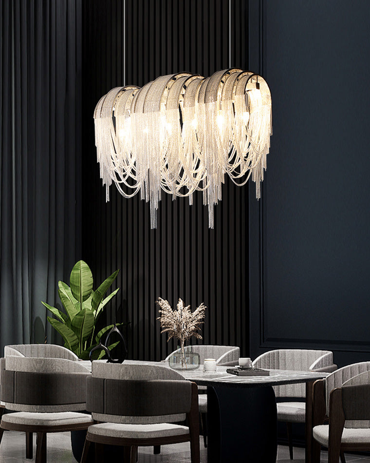 WOMO Fringe Linear Chandelier-WM2089