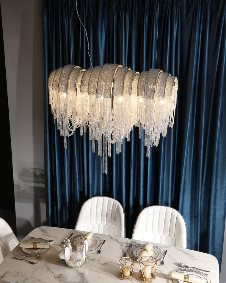 WOMO Fringe Linear Chandelier-WM2089