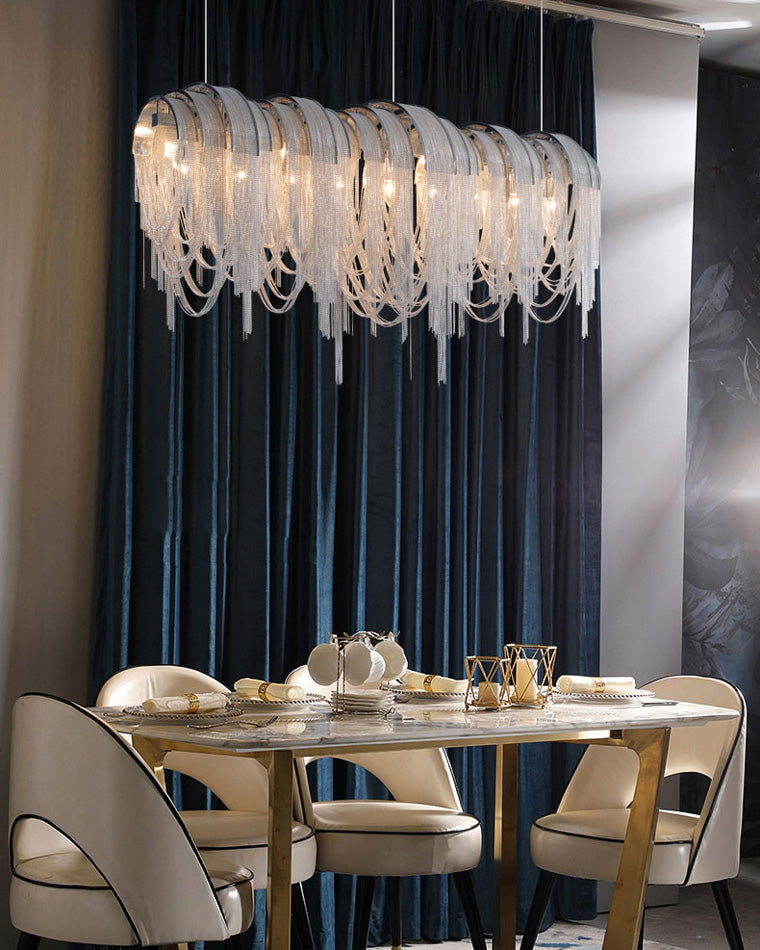 WOMO Fringe Linear Chandelier-WM2089