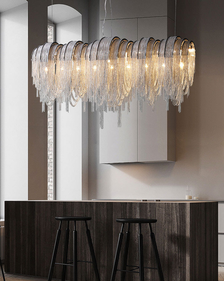 WOMO Fringe Linear Chandelier-WM2089