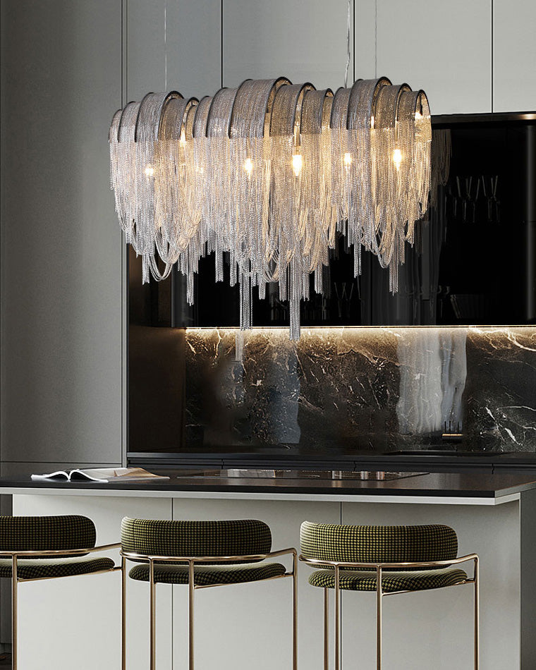 WOMO Fringe Linear Chandelier-WM2089