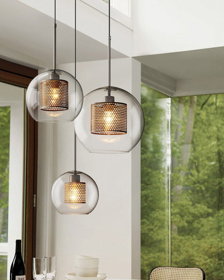 WOMO Elegant Round/Cylinder Glass Pendant Light-WM2095