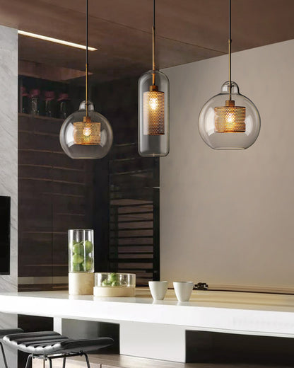 WOMO Elegant Round/Cylinder Glass Pendant Light-WM2095