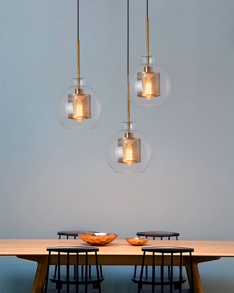 WOMO Elegant Round/Cylinder Glass Pendant Light-WM2095