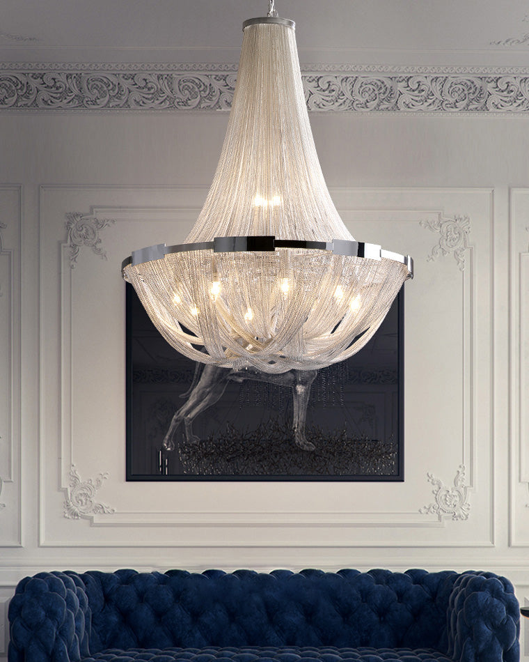 WOMO Silver Chain Empire Chandelier-WM2096